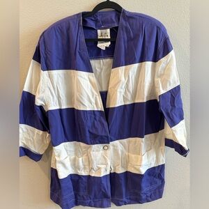Together! Blue and White Jacket - Size 16 - Like New Vintage